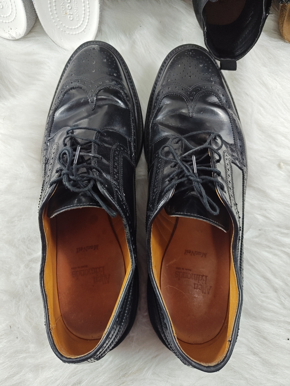 Allen Edmonds MacNeil Black Leather Wingtip Dress Shoes Men’s Size 12 D USA - Picture 10 of 14